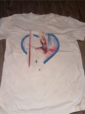 Nicki Minaj White Tee with Faded Gray Logo